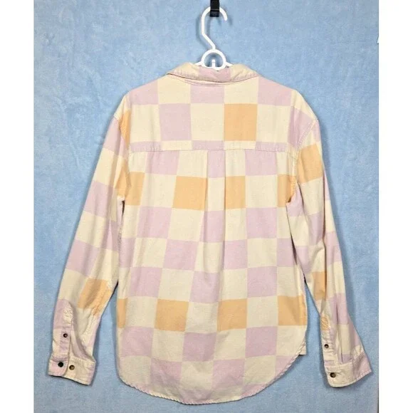 NEW Urban Outfitters Ted Check Patchwork Flannel Shirt SMALL Multicolor OVERSIZE - Picture 2 of 8